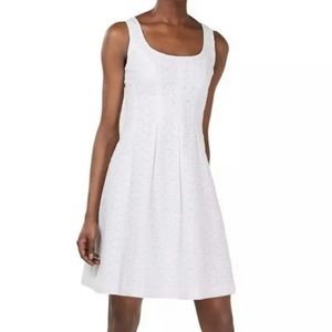 Pappagallo Womens White Eyelet Sleeveless Mini Casual Dress Size 18 NWT